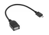 Cablexpert USB kábel 0.20m, A anya - micro B apa OTG kábel 