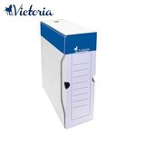 Victoria karton archiváló doboz, A4, 100 mm, kék-fehér 