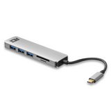 Act AC7050 USB-C Hub 3 portos +Kártyaolvasóval szürke   
