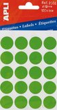 Apli 02066 kör alakú zöld papír etikett 19mm átmérő 100db 
