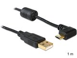 Delock 83147 USB - micro USB kábel 90° csatlakozóval 1m fekete 