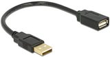 Delock 82457 USB 2.0 hosszabbító kábel 15cm 