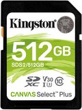 Kingston Canvas Select Plus 512GB SDXC C10 V30 UHS-I memóriakártya 