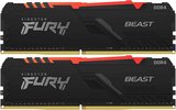 Kingston FURY Beast RGB 16GB (2x8GB) DDR4 3200MHz CL16 RAM memória 