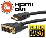 PRC Delight HDMI - DVI kábel 3m 