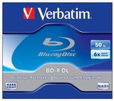 Verbatim BD-R DL kétrétegű írható bluray lemez 50GB 6x normál tokos 