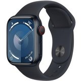 Apple Watch S9 GPS + Cellular 41mm fekete alumínium tokos fekete sportszíjas (M/L) okosóra 