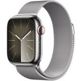 Apple Watch S9 GPS + Cellular 41mm ezüstszínű rozsdamentesacél tokos, milánói pántos okosóra 