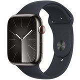 Apple Watch S9 GPS + Cellular 45mm grafit rozsdamentesacél tokos grafit sportszíjas (M/L) okosóra 