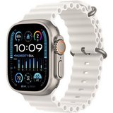 Apple Watch Ultra 2 GPS + Cellular 49mm titán tok, fehér óceán szíjas okosóra 