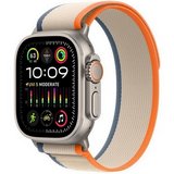 Apple Watch Ultra 2 GPS + Cellular 49mm titán tok, narancs-bézs terep pántos (M/L) okosóra 