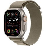 Apple Watch Ultra 2 GPS + Cellular 49mm titán tok, olíva alpesi pántos (S) okosóra 