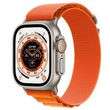 Apple Watch Ultra Cellular 49mm ezüst titán tok, narancssárga alpesi pánt (L) okosóra 