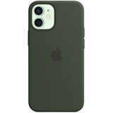 Apple MagSafe rögzítésű iPhone 12 mini okostelefon szilikon tok sötétzöld 