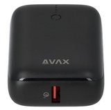 Avax 10000 mAh PB105B Powerbank hordozható 20W külső akku fekete type-C 