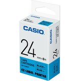 Casio XR-24BU1 24mm x 8m, kék-fekete feliratozógép szalag 