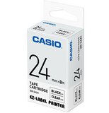 Casio XR-24X1 24mm x 8m, átlátszó-fekete feliratozógép szalag 