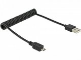 Delock 83162 USB - microUSB spirál kábel 20-60cm 