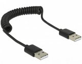 Delock 83239 USB 2.0-A apa-apa spirál kábel 20-60cm 