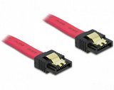 Delock 84302 SATA 3 Gb/s adatkábel egyenes-egyenes fémlapos csatlakozóval 50cm piros 