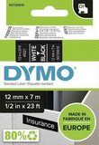 Dymo D1 12mm x 7m fekete-fehér feliratozógép szalag (45021) 