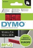 Dymo D1 12mm x 7m piros-fekete feliratozógép szalag (45017) 