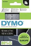 Dymo D1 12mm x 7m átlátszó-fehér feliratozógép szalag (45020) 