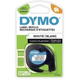 Dymo LetraTag 12mm x 4m, fehér-fekete műanyag feliratozógép szalag (91201) 