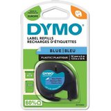 Dymo LetraTag 12mm x 4m, kék-fekete műanyag feliratozógép szalag (91205) 