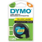 Dymo LetraTag 12mm x 4m, sárga-fekete műanyag feliratozógép szalag (91202) 
