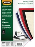 Fellowes Delta spirálozó hátlap, sötétzöld bőrmintás matt karton, A4, 250g/m2, 100db/csomag 