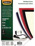 Fellowes Linen spirálozó hátlap, fekete vászon hatású karton, A4, 250g/m2, 100db/csomag 
