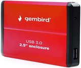 Gembird EE2-U3S-2-R 2.5" Sata USB 3.0 külső merevlemez ház piros 