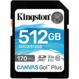 Kingston Canvas Go Plus 512GB SDXC Class 10 U3 UHS-I V30 memóriakártya 