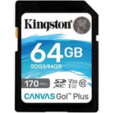 Kingston Canvas Go Plus 64GB SDXC Class 10 U3 UHS-I V30 memóriakártya 