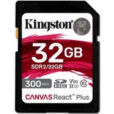 Kingston Canvas React Plus 32GB SDHC Class 10 UHS-II U3 V90 300/200 memóriakártya 