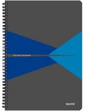Leitz Office A4 kockás spirálfüzet laminált karton borítóval szürke-kék 