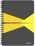 Leitz Office A5 kockás spirálfüzet karton borítóval szürke-sárga 