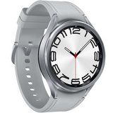Samsung Galaxy Watch 6 Classic LTE 47mm ezüst tokos, ezüstszínű ökobőr szíjas okosóra 