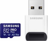 Samsung PRO Plus 512GB microSDXC Class 10 U3 UHS-I V30 A2 memóriakártya USB kártyaolvasóval 