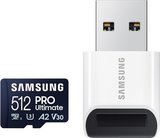 Samsung PRO Ultimate 512GB microSDXC Class 10 U3 UHS-I V30 A2 memóriakártya USB kártyaolvasóval 