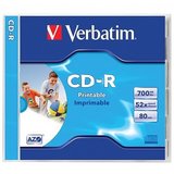 Verbatim CD-R nyomtatható írható CD lemez 700MB 52x normál tokos 