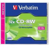 Verbatim CD-RW újraírható CD lemez 700MB 12x normál tokos 