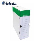 Victoria karton archiváló doboz, A4, 100 mm, zöld-fehér 